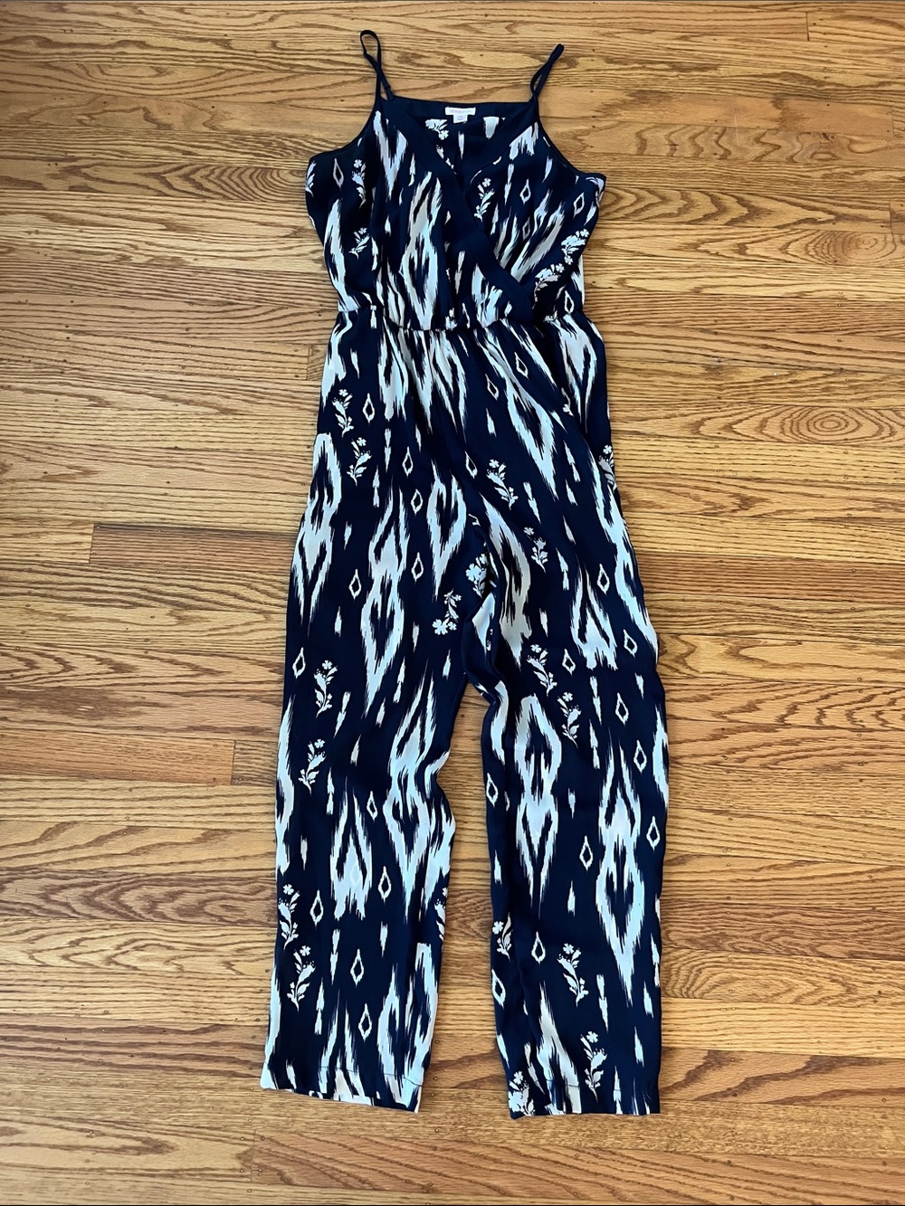 Xhilaration Navy Ikat Print Jumpsuit Small Boho Casual